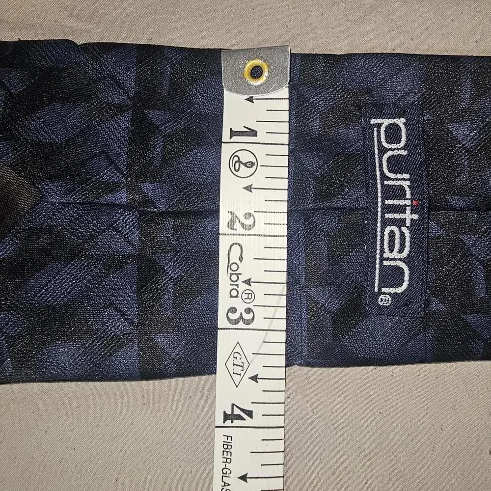Puritan Men's Geometric Pattern Tie in Blue and Black